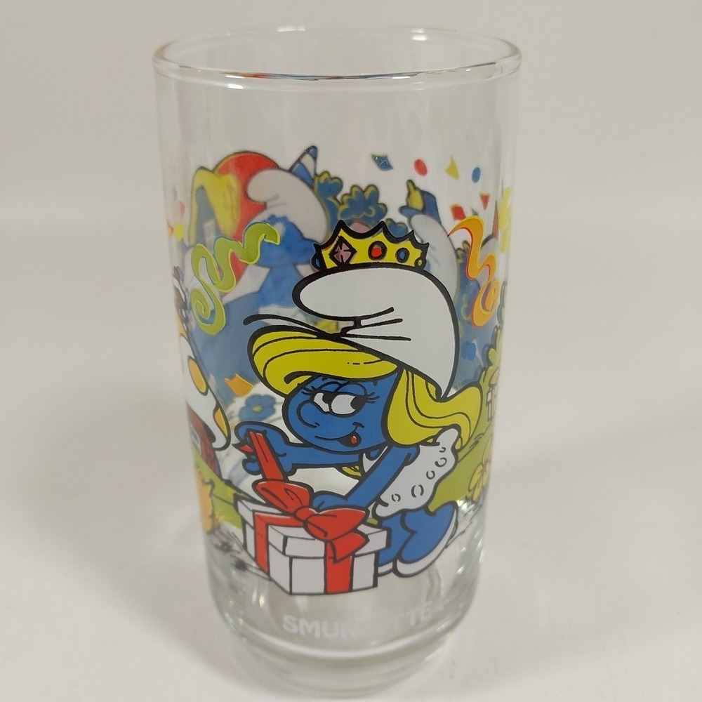 Vintage Smurfs 1983 Smurfette Collectors Drinking Glass Peyo, Limited Edition‎